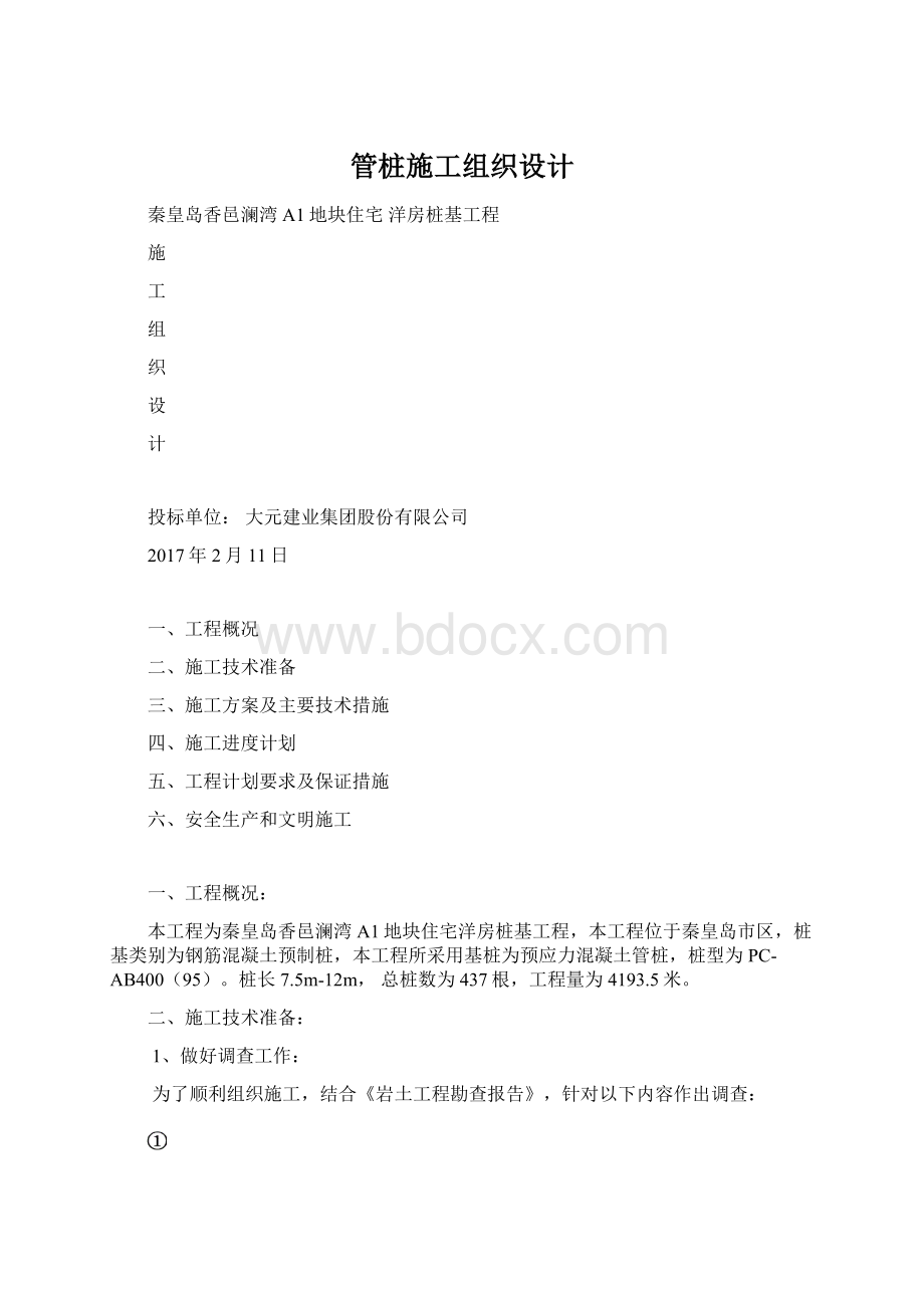 管桩施工组织设计文档格式.docx