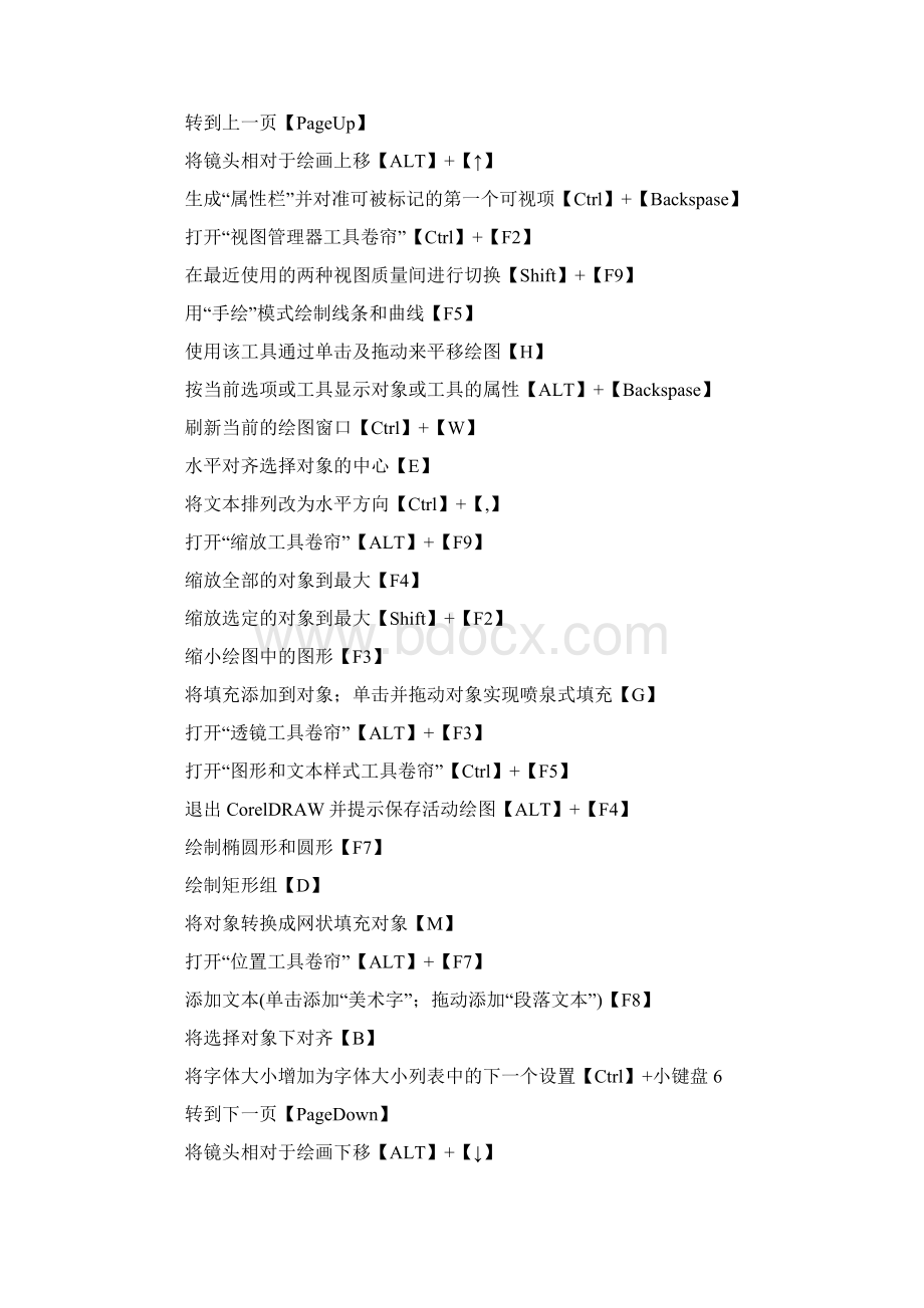 coreldraw快捷键大全汇总Word文件下载.docx_第3页