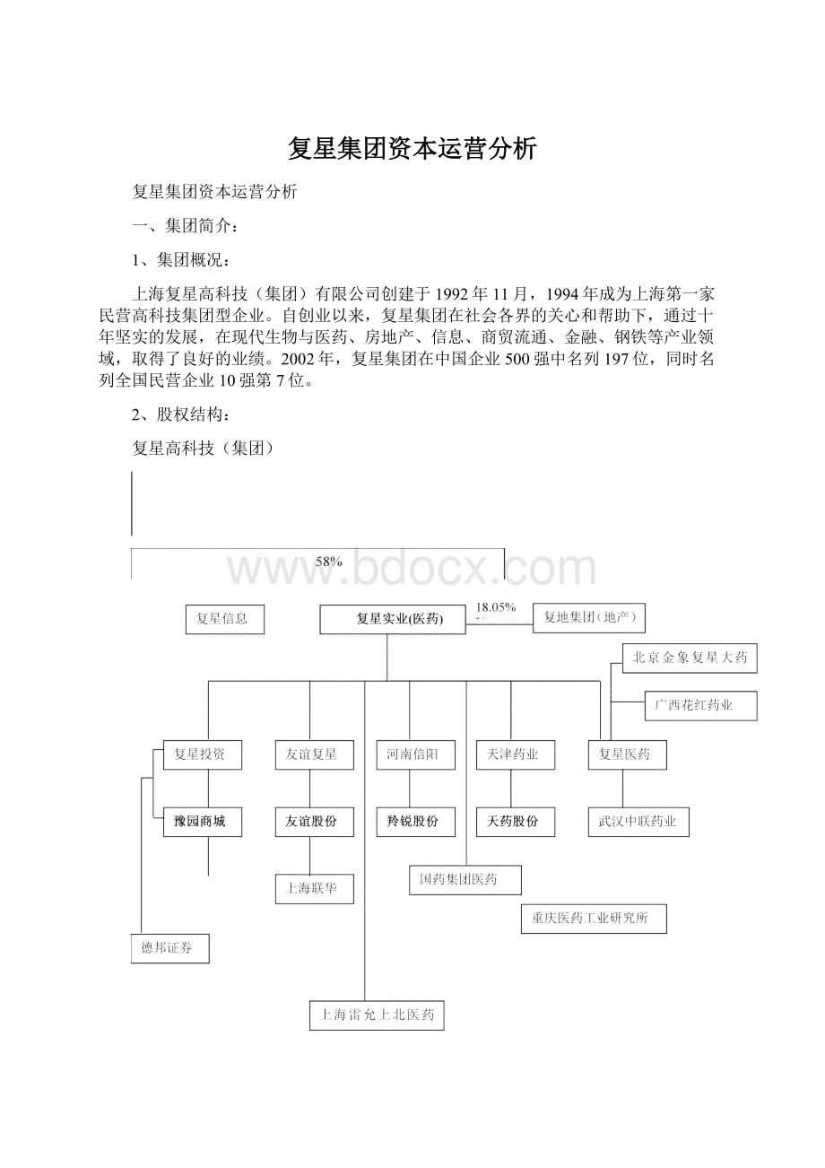 复星集团资本运营分析.docx_第1页