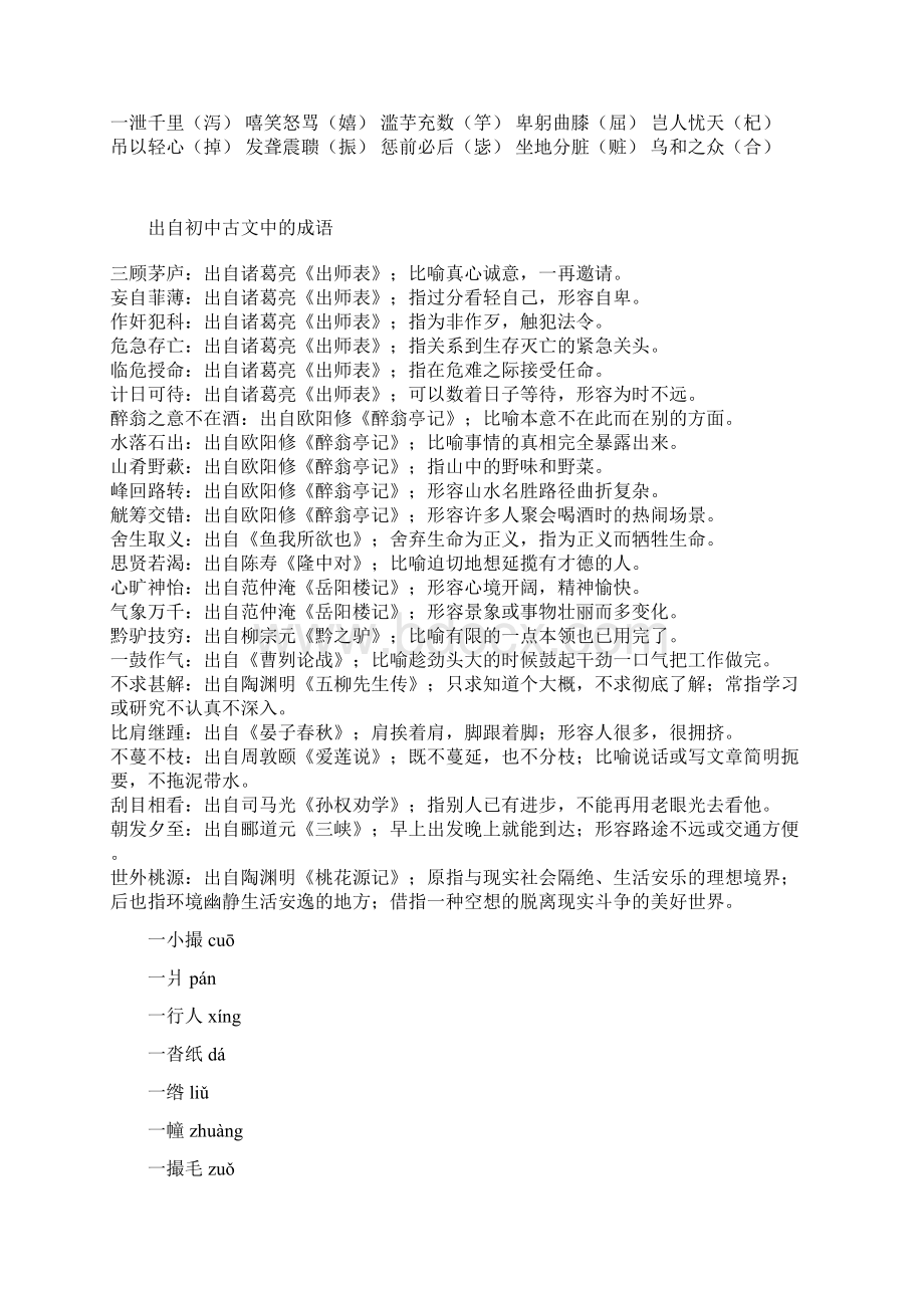 中考语文易错易混易失分字词成语注音解析详细版.docx_第2页