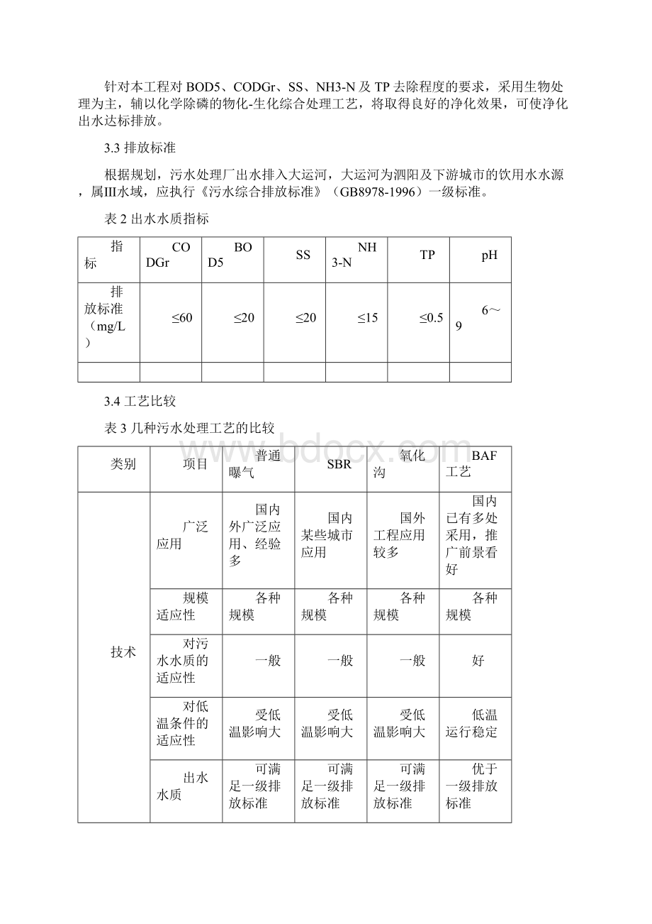 泗阳县污水处理厂BAF工艺设计毕业设计文档格式.docx_第3页