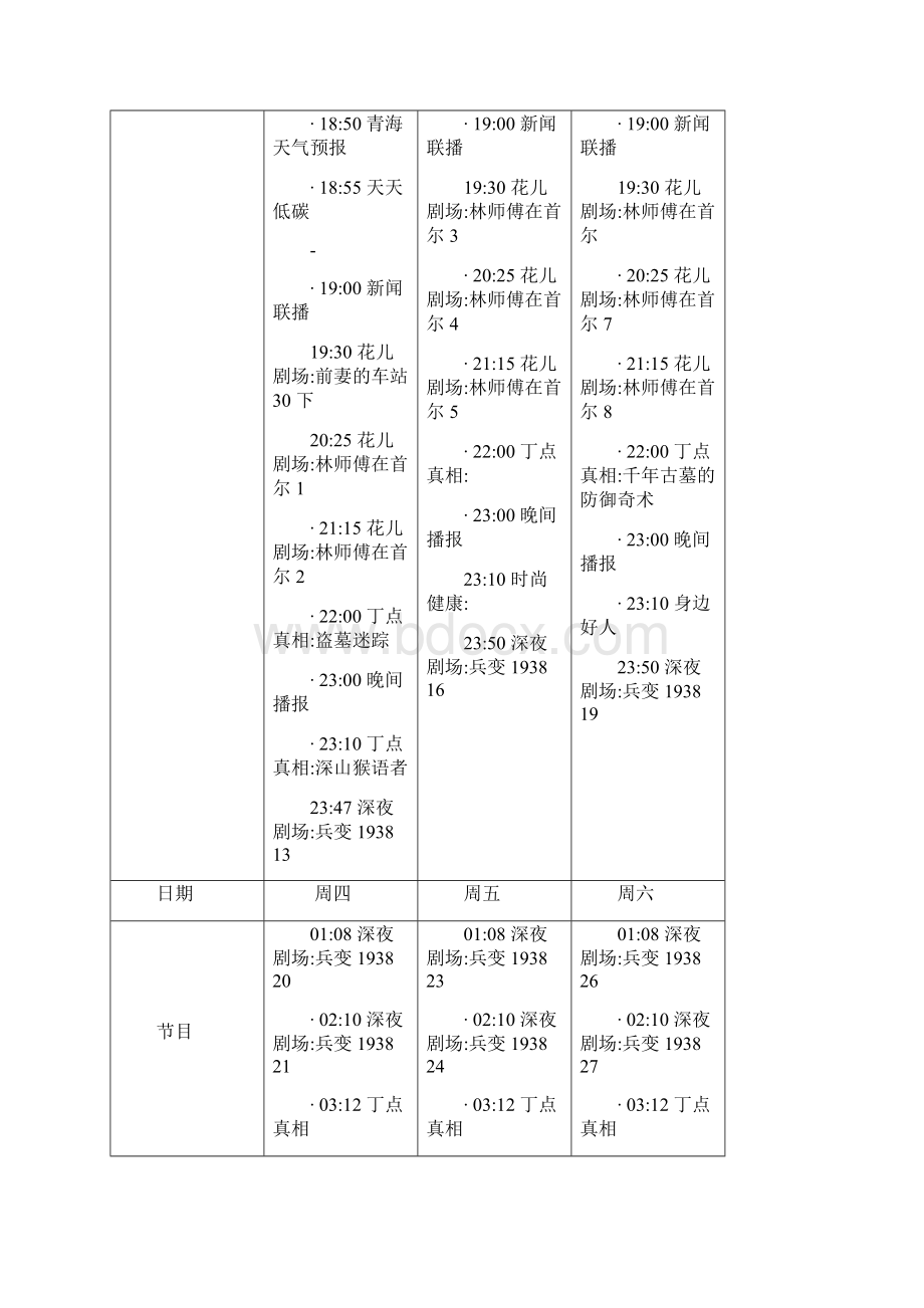 青海卫视节目表文档格式.docx_第3页