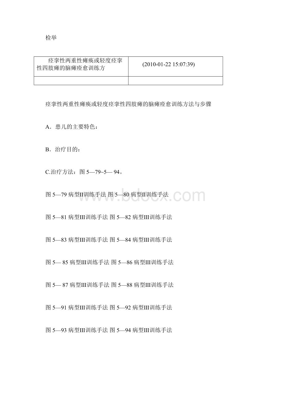 痉挛性双重性瘫痪或轻度痉挛性四肢瘫脑瘫康复训练方要点文档格式.docx_第2页