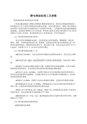 静电喷涂标准工艺参数.docx