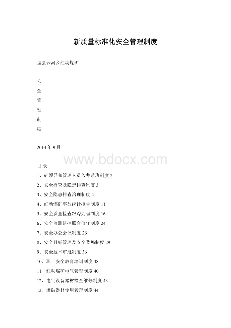 新质量标准化安全管理制度.docx_第1页