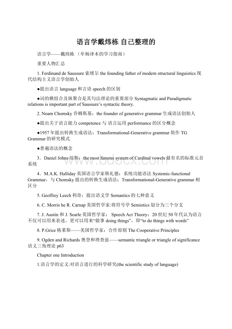 语言学戴炜栋 自己整理的.docx_第1页