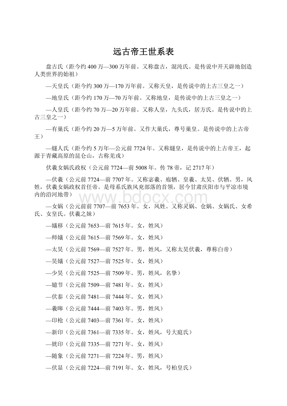 远古帝王世系表.docx_第1页