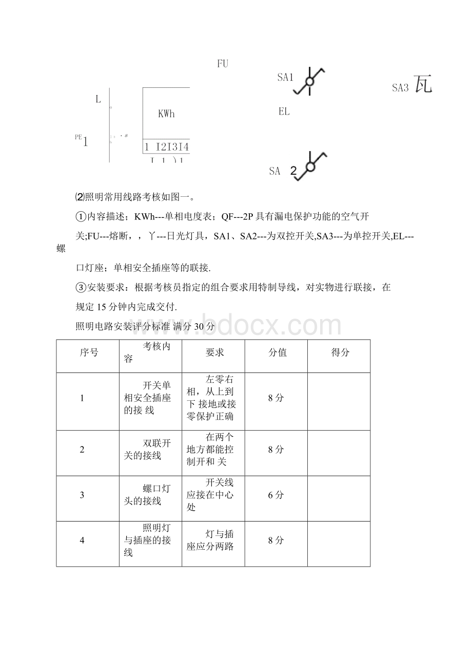 电工实操考核标准Word格式文档下载.docx_第3页