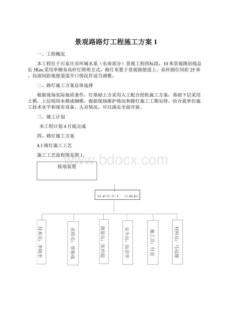 景观路路灯工程施工方案 1Word下载.docx_第1页