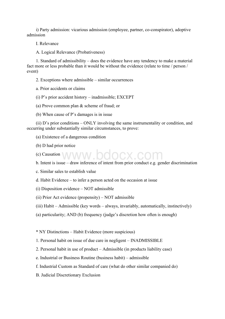 纽约州律师考试证据法侵权法和宪法笔记EvidenceWord格式文档下载.docx_第3页