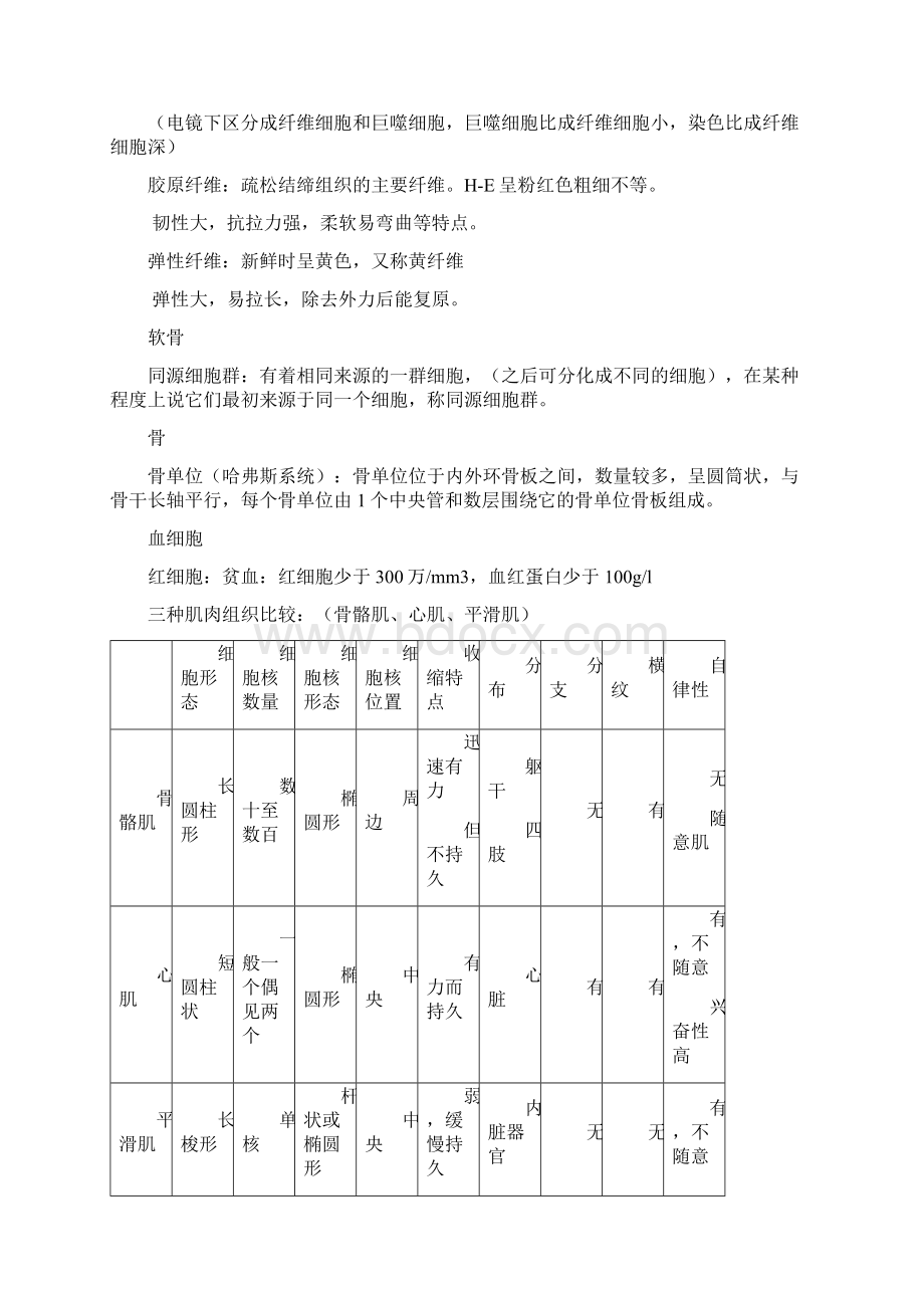 人体组织解剖学复习材料 整理Word格式.docx_第2页