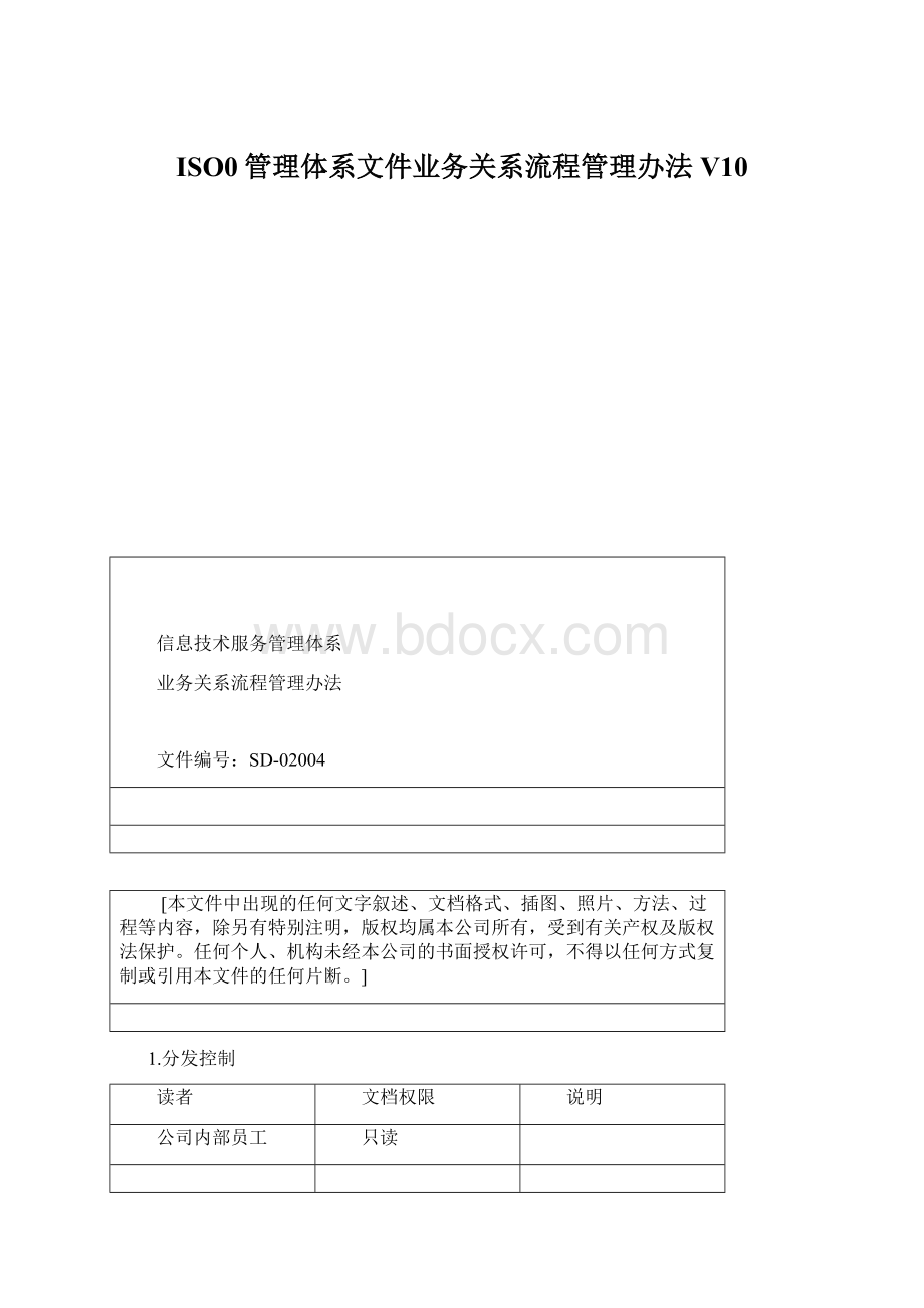 ISO0管理体系文件业务关系流程管理办法V10.docx_第1页