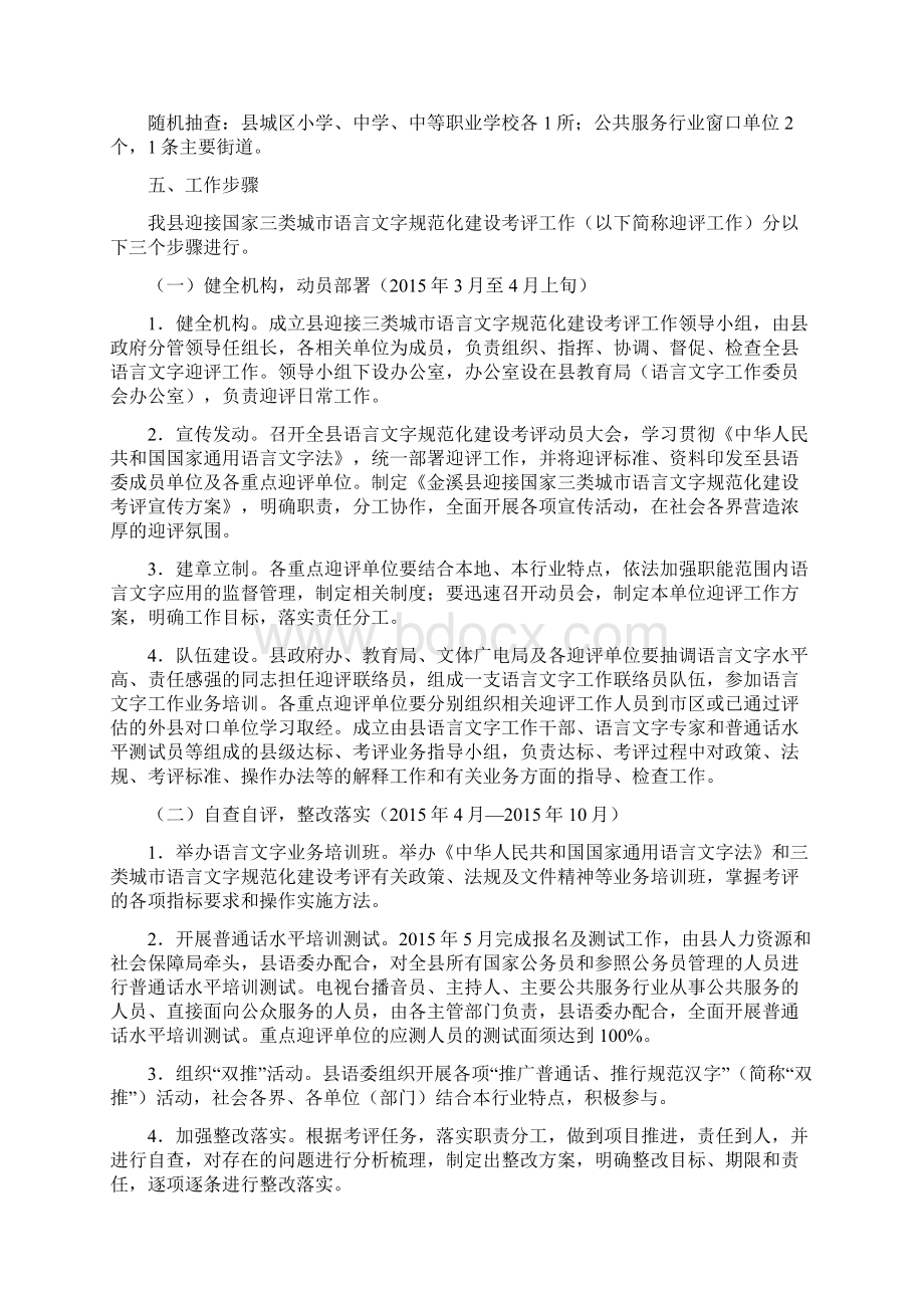 金溪迎接国家三类城语言文字规范化建设考评实施方案.docx_第2页