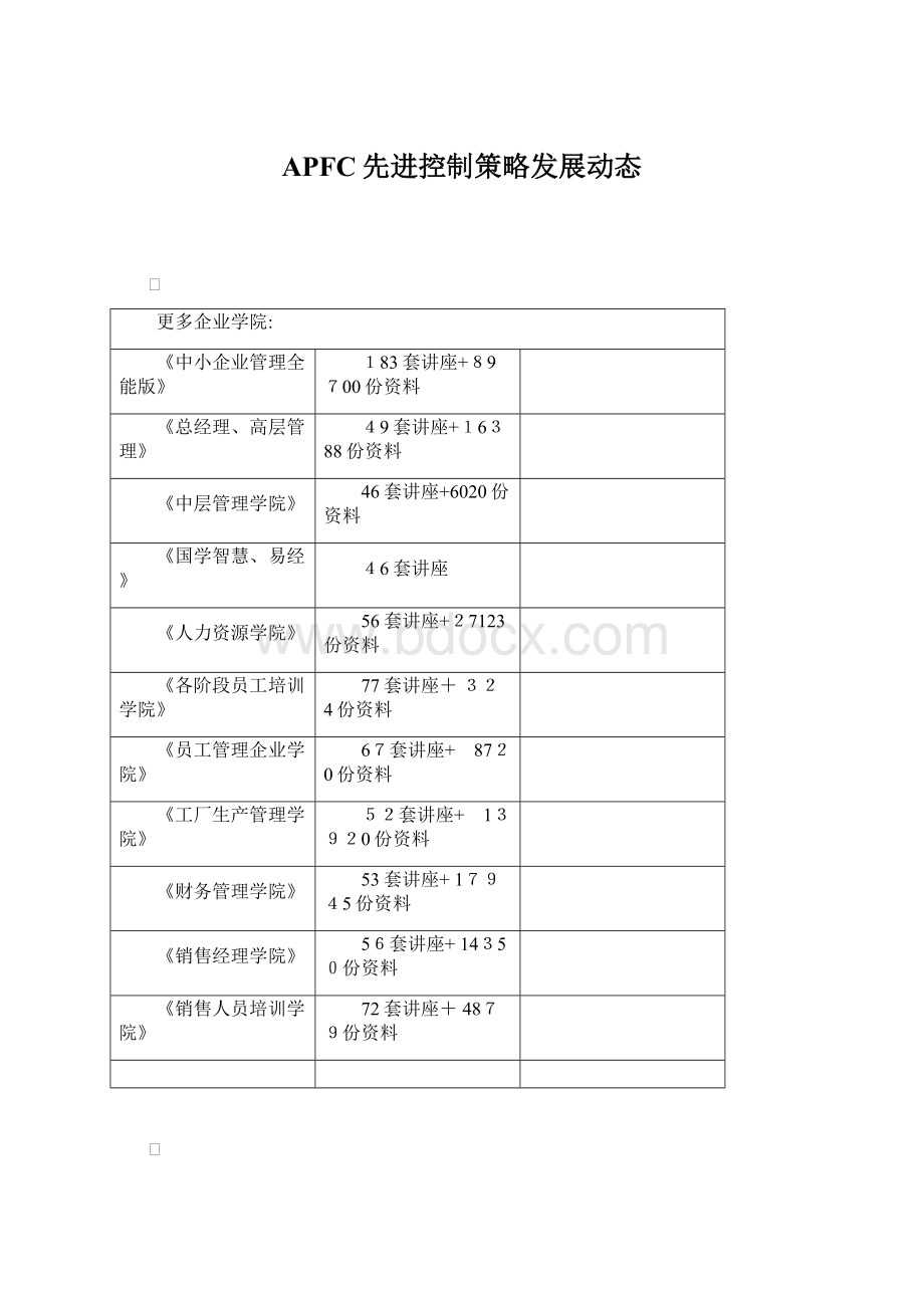 APFC先进控制策略发展动态.docx