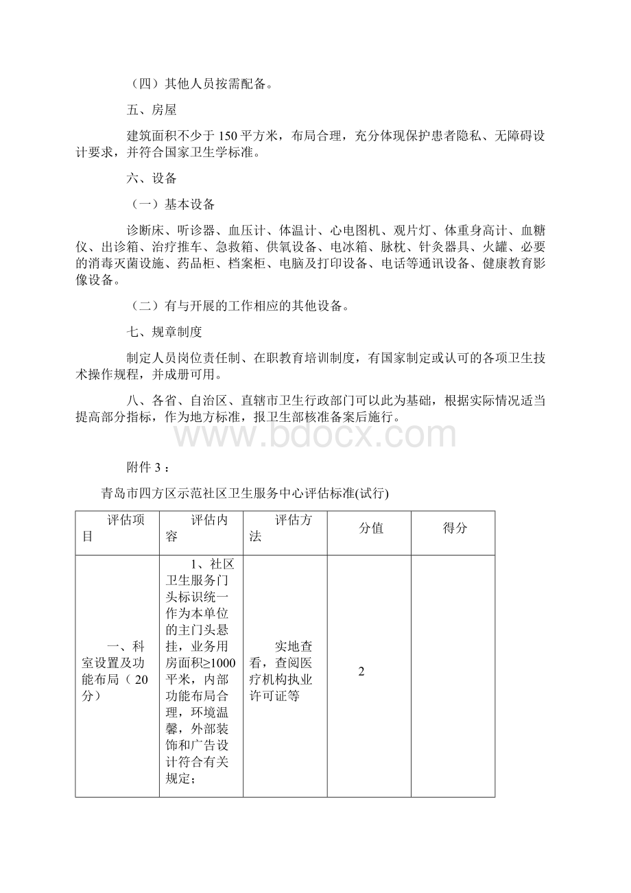 卫生部城市社区卫生服务中心基本标准Word文档下载推荐.docx_第3页