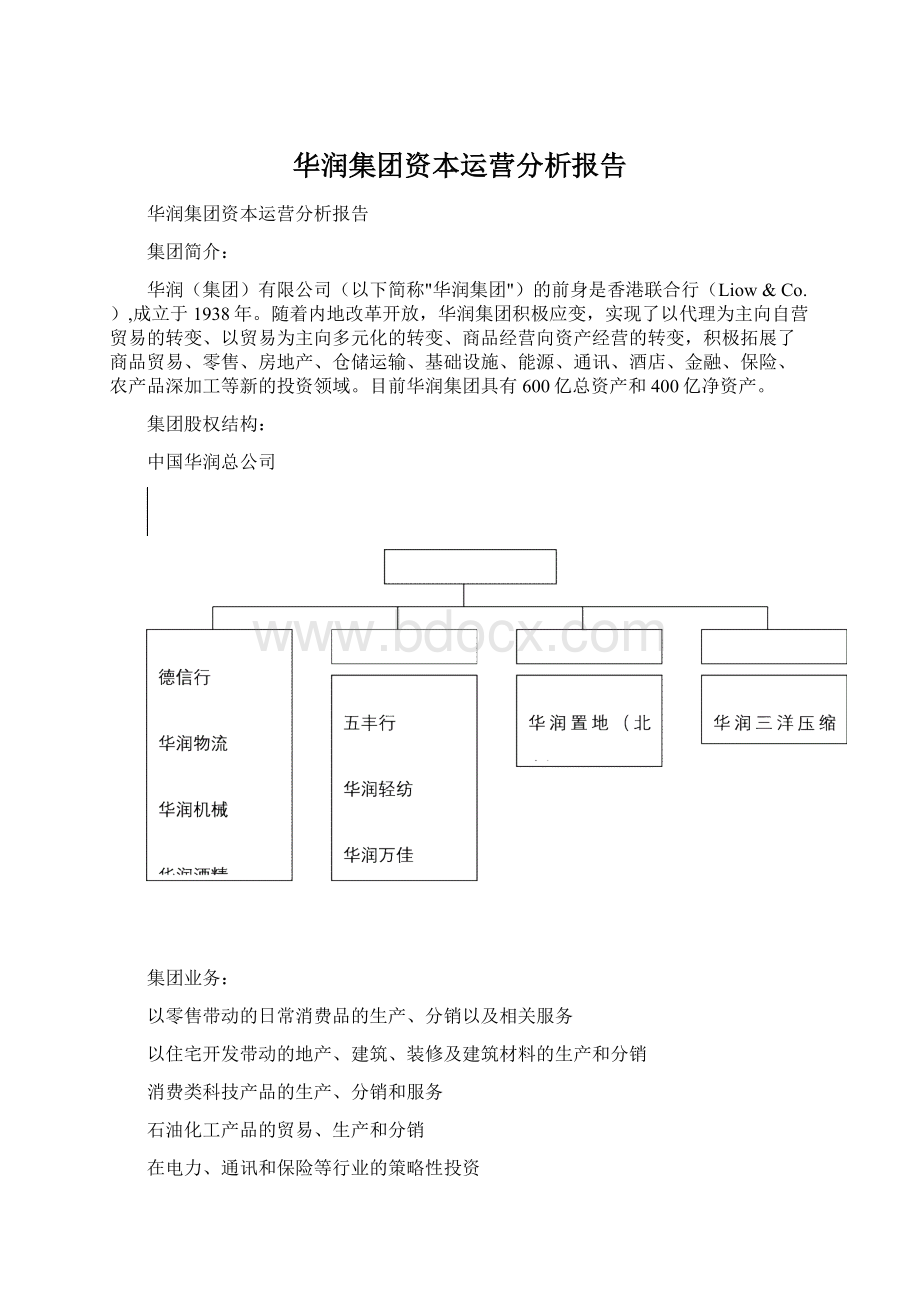 华润集团资本运营分析报告.docx_第1页