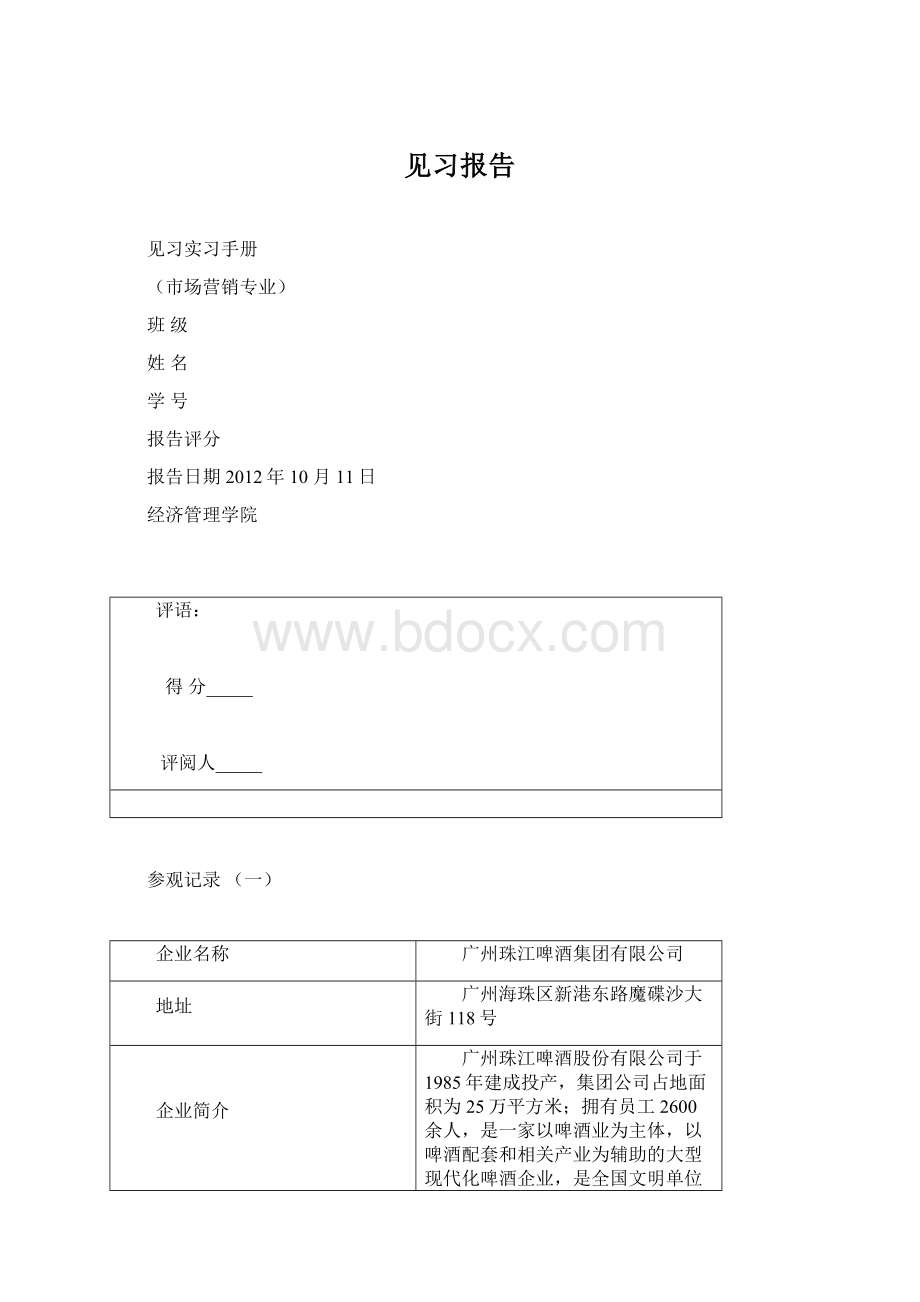 见习报告Word格式文档下载.docx