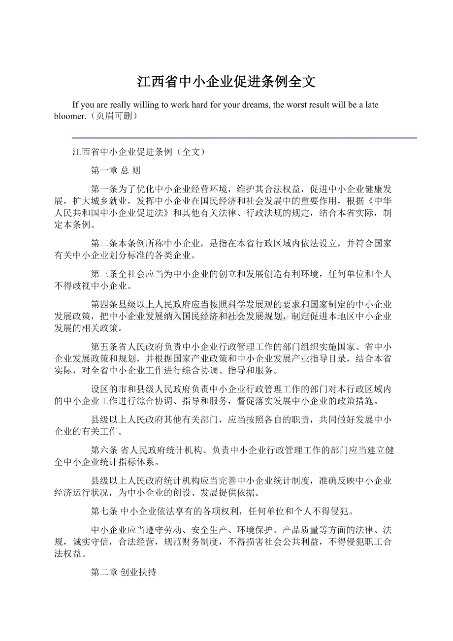 江西省中小企业促进条例全文文档格式.docx