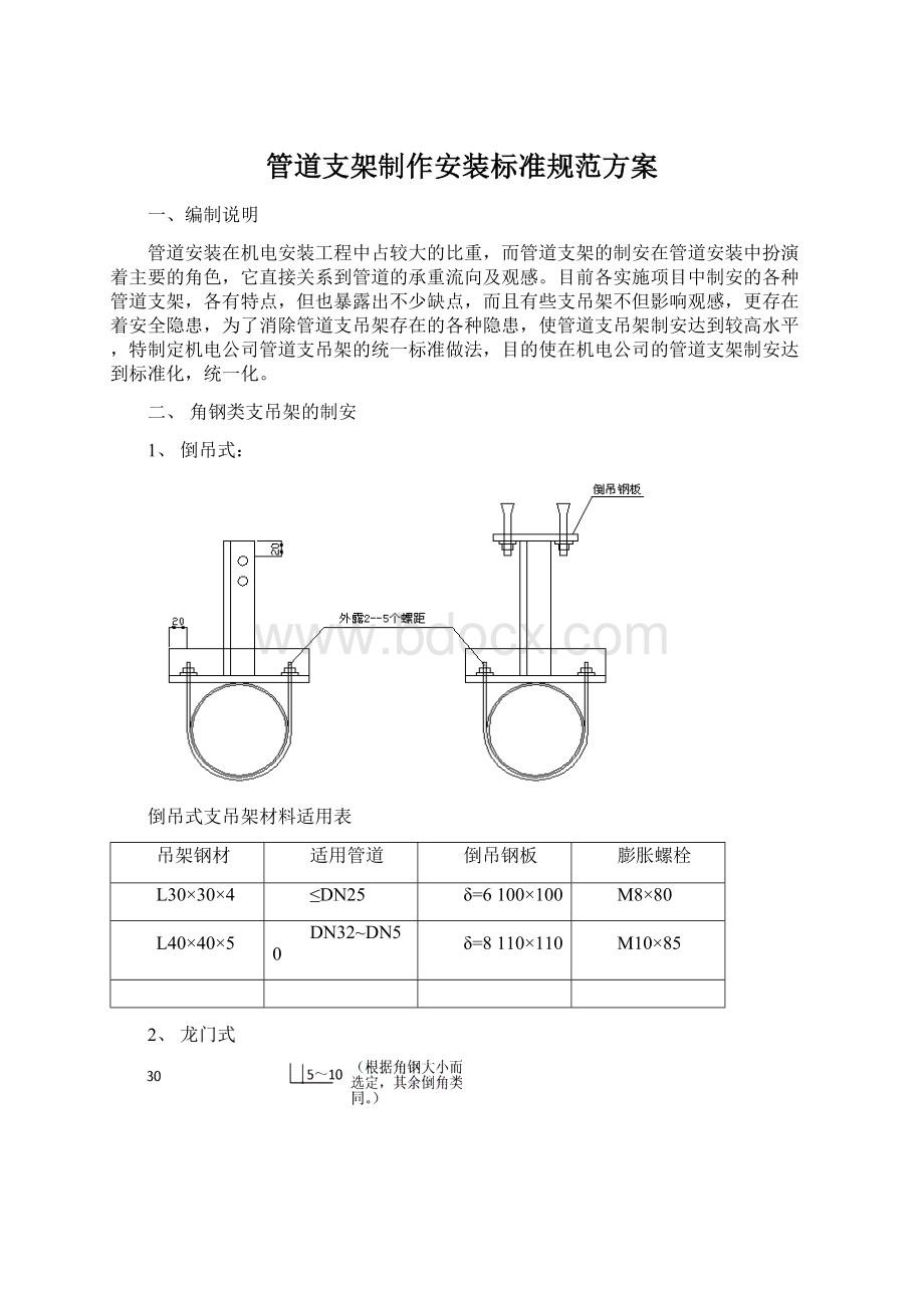 管道支架制作安装标准规范方案Word下载.docx