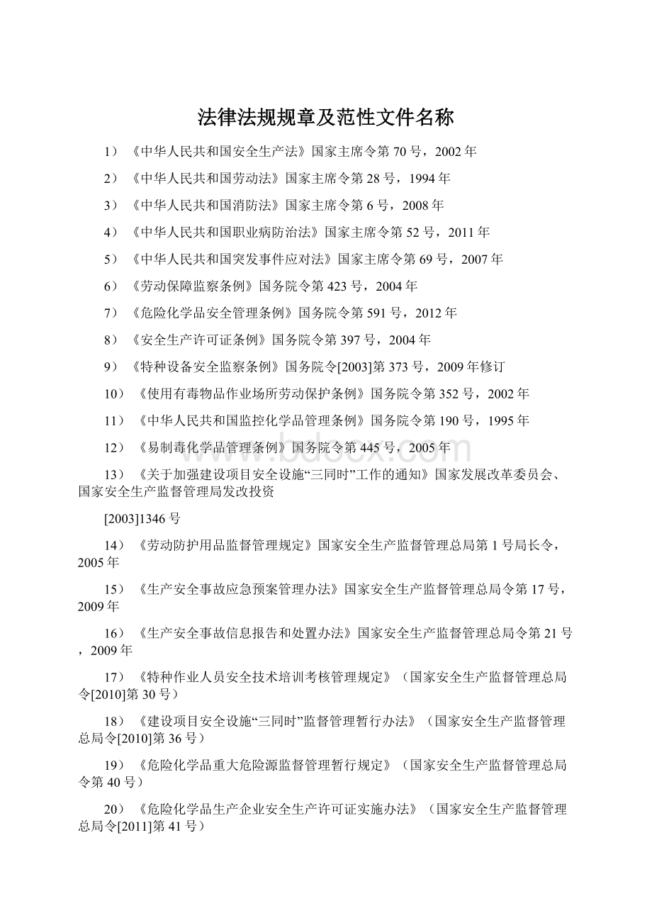 法律法规规章及范性文件名称.docx_第1页