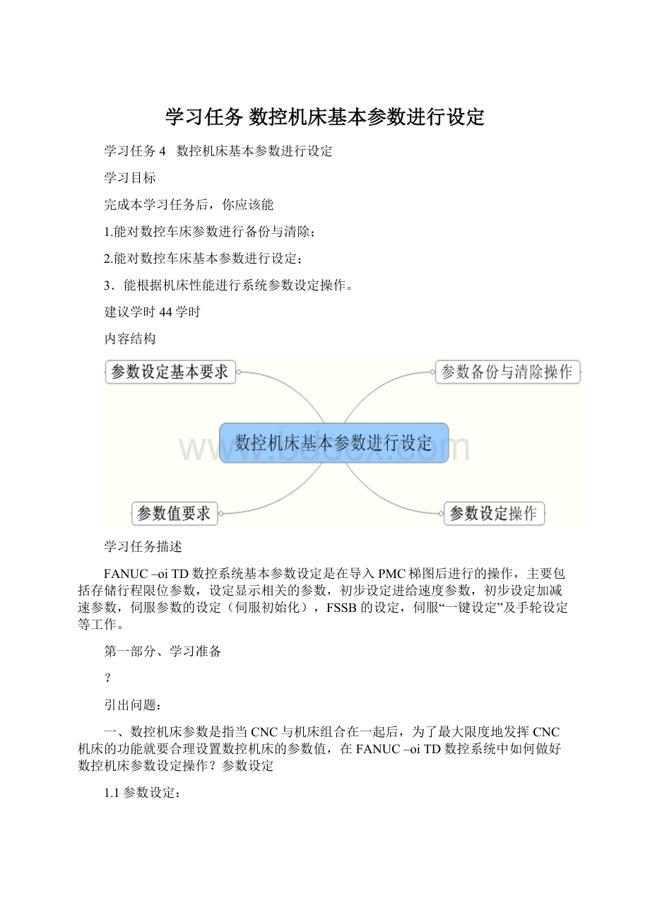 学习任务数控机床基本参数进行设定.docx