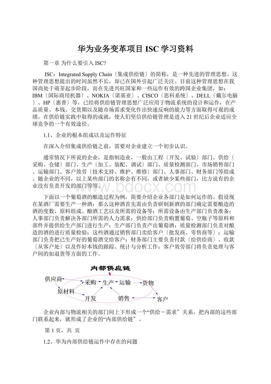 华为业务变革项目ISC学习资料Word文档格式.docx