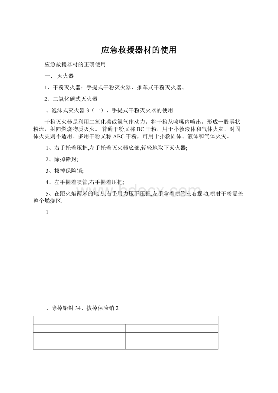 应急救援器材的使用Word下载.docx