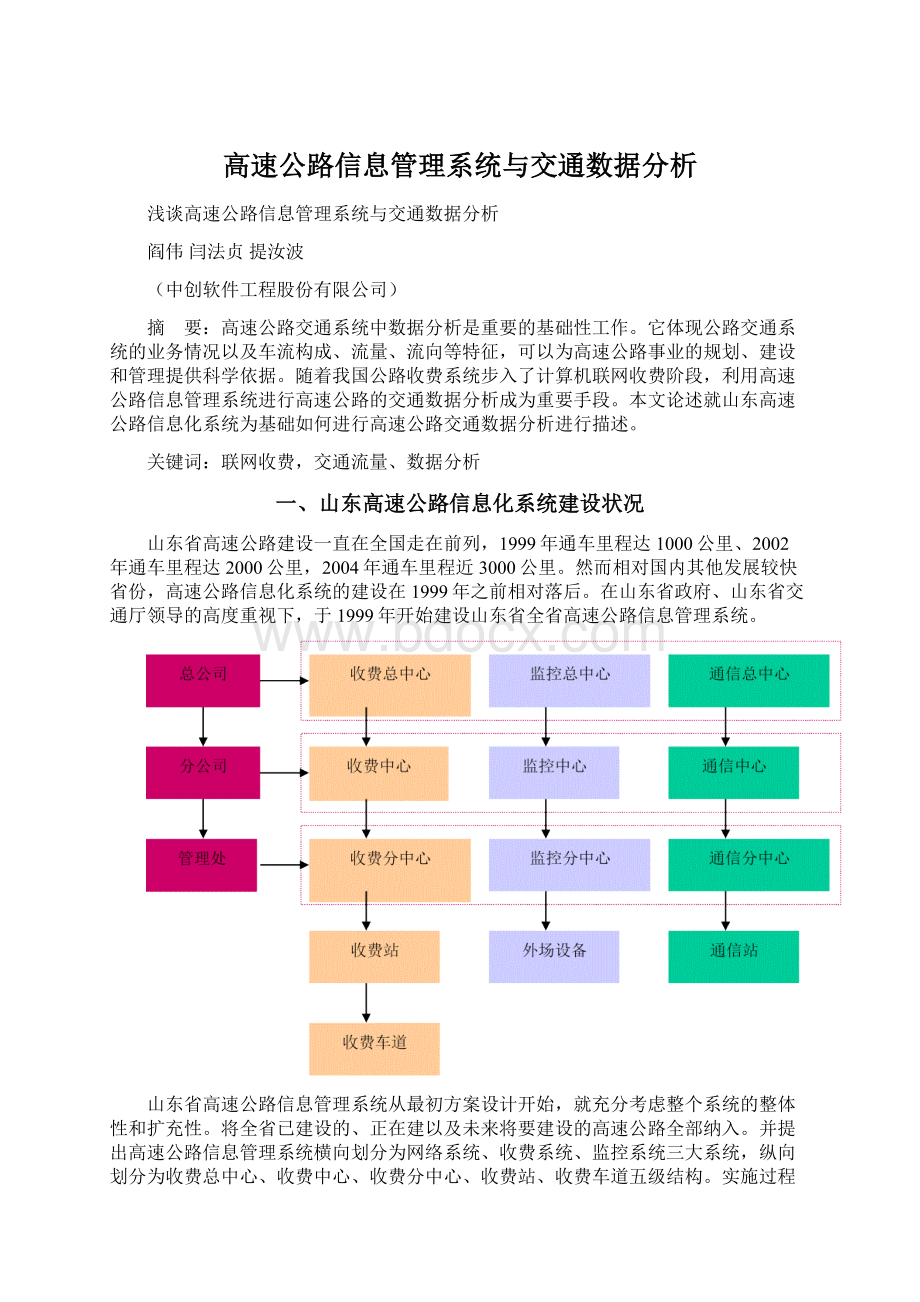 高速公路信息管理系统与交通数据分析.docx