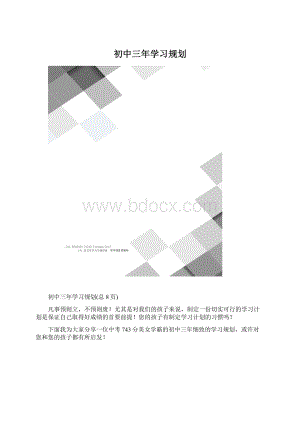 初中三年学习规划.docx