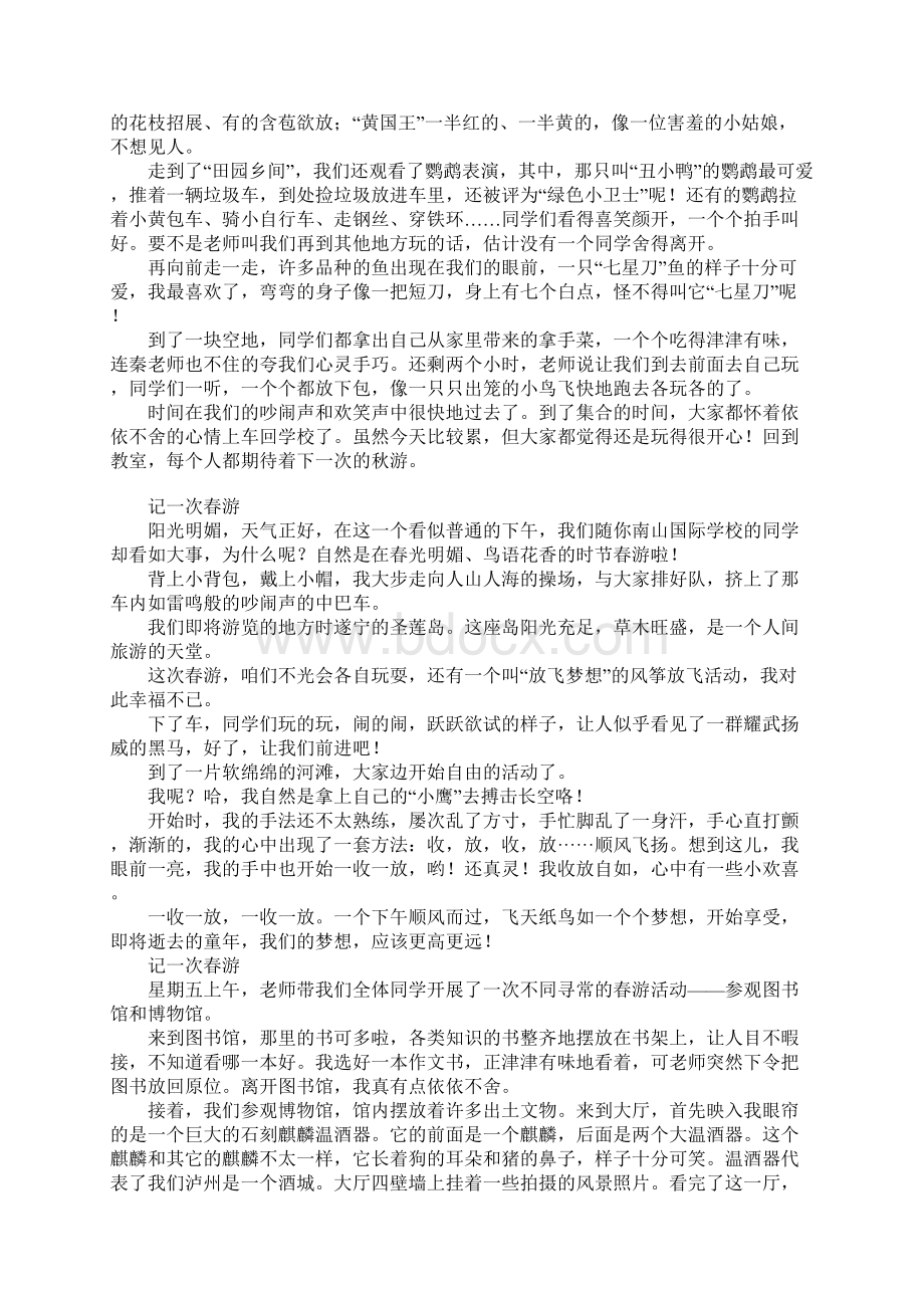 记一次春游作文500字400字300字Word格式文档下载.docx_第3页