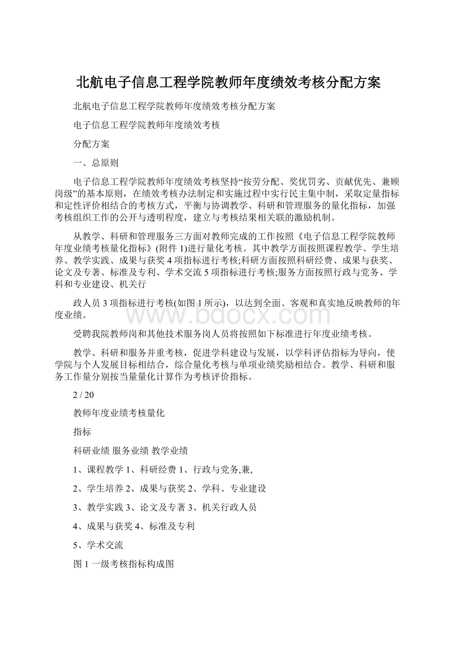 北航电子信息工程学院教师年度绩效考核分配方案文档格式.docx