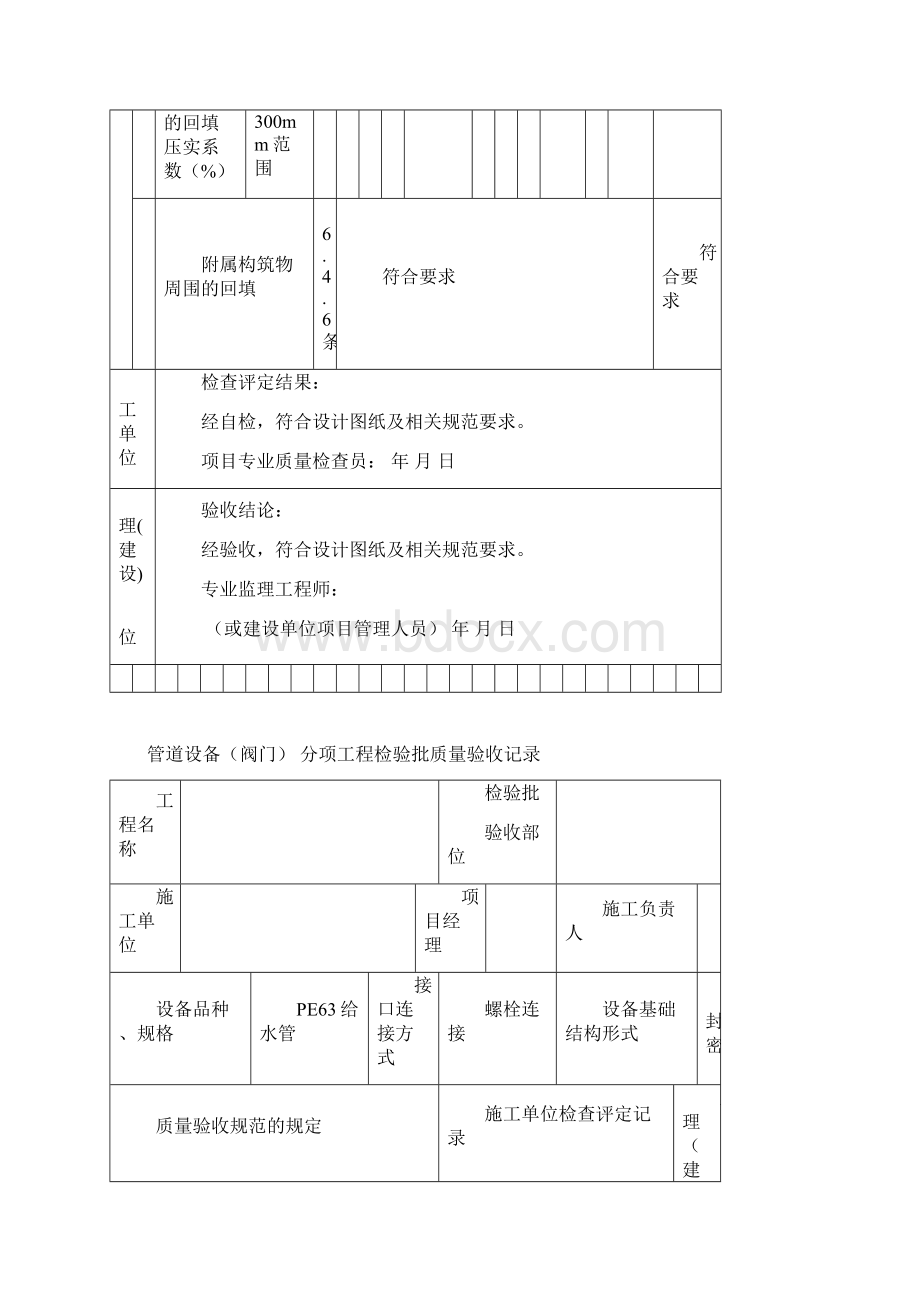 PE管及双壁波纹管施工分部分项检验批质量验收表格Word文档格式.docx_第3页