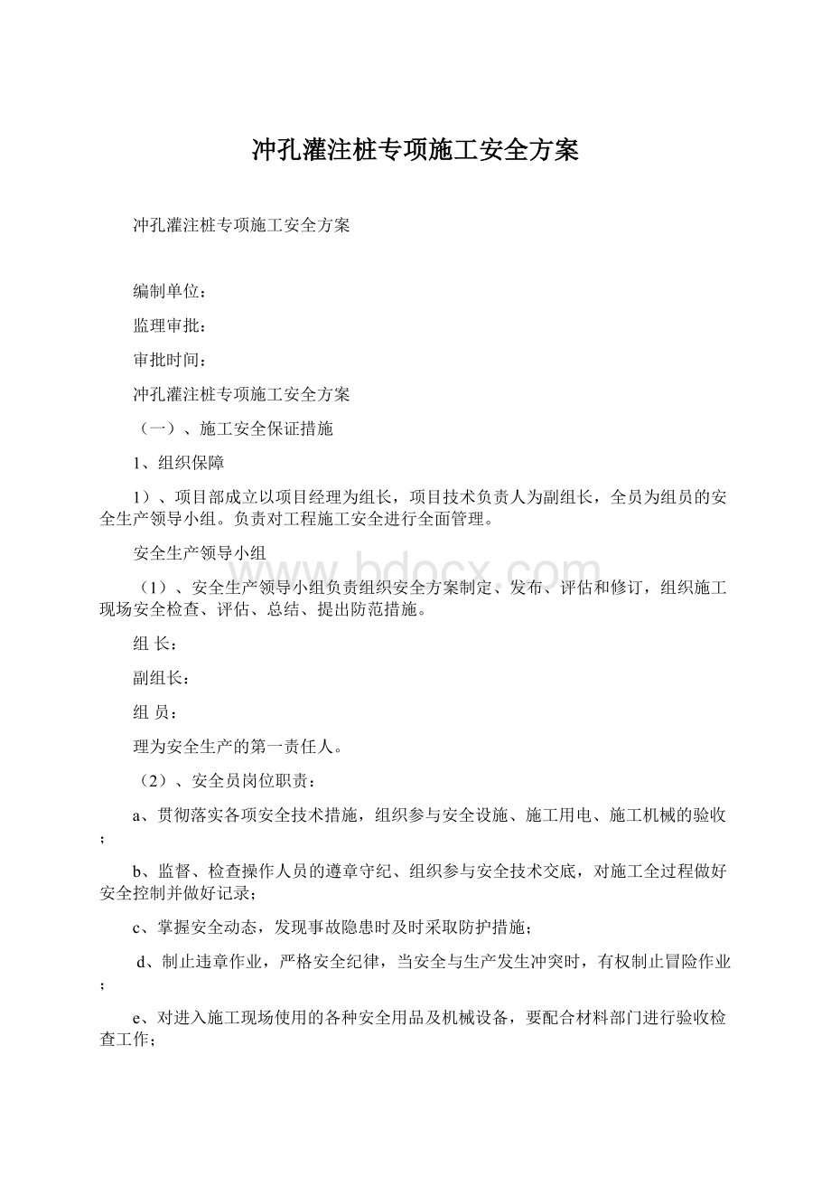 冲孔灌注桩专项施工安全方案.docx_第1页