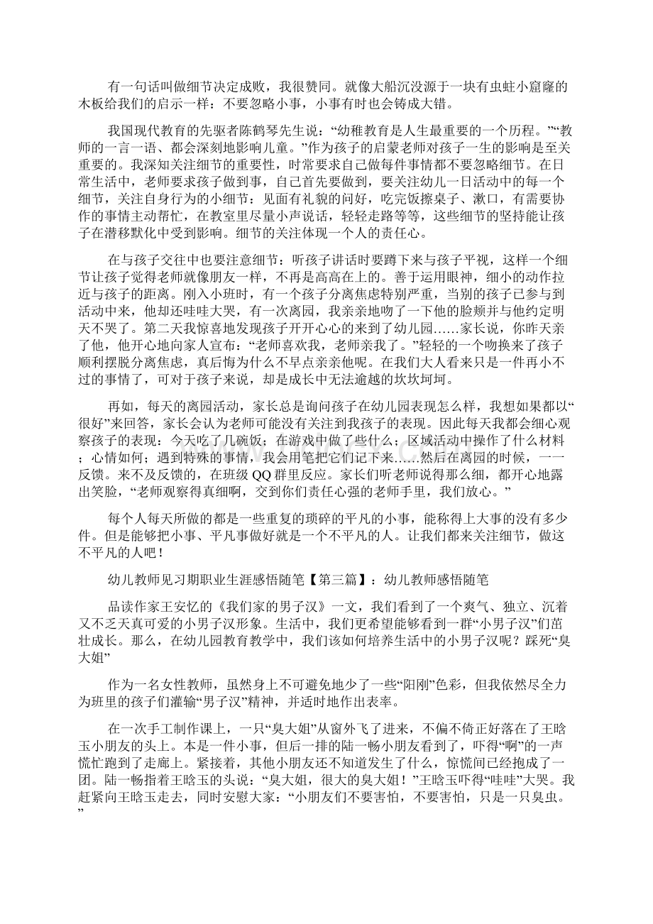 最新幼儿教师见习期职业生涯感悟随笔1.docx_第2页