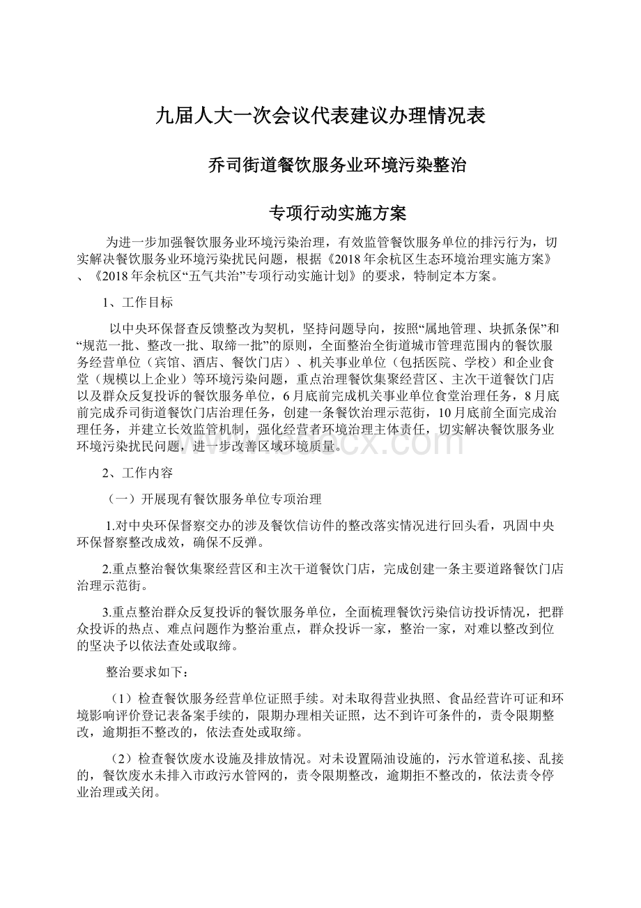 九届人大一次会议代表建议办理情况表.docx