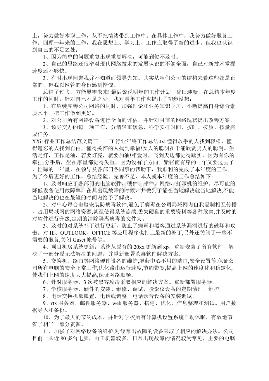 XXit行业工作总结文档格式.docx_第3页