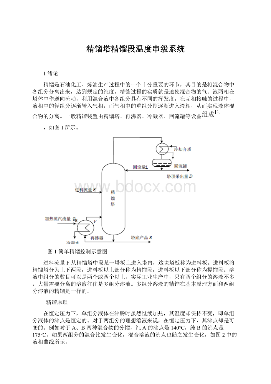 精馏塔精馏段温度串级系统.docx_第1页