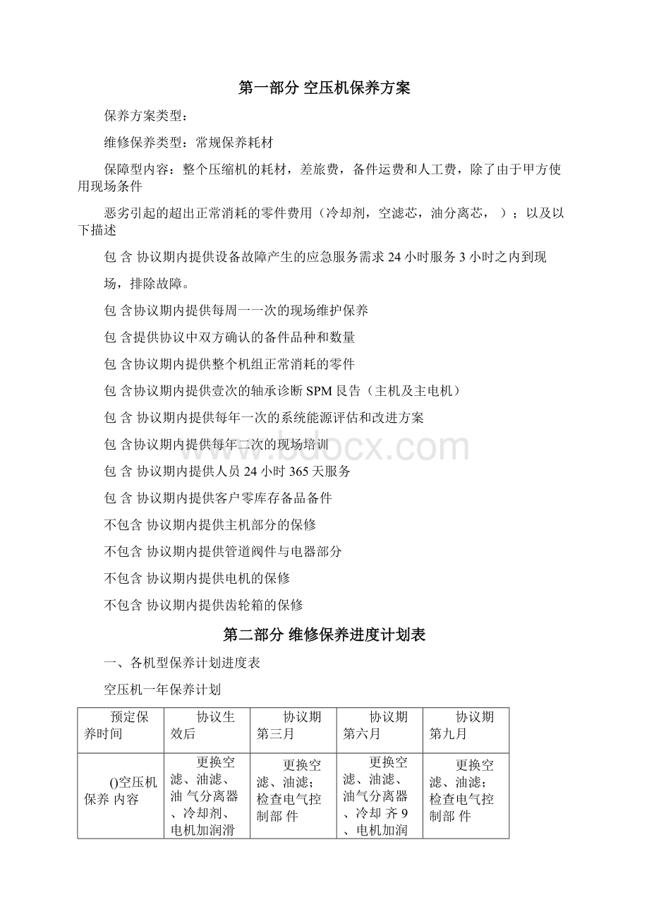 空压机年度保养方案Word格式文档下载.docx_第2页