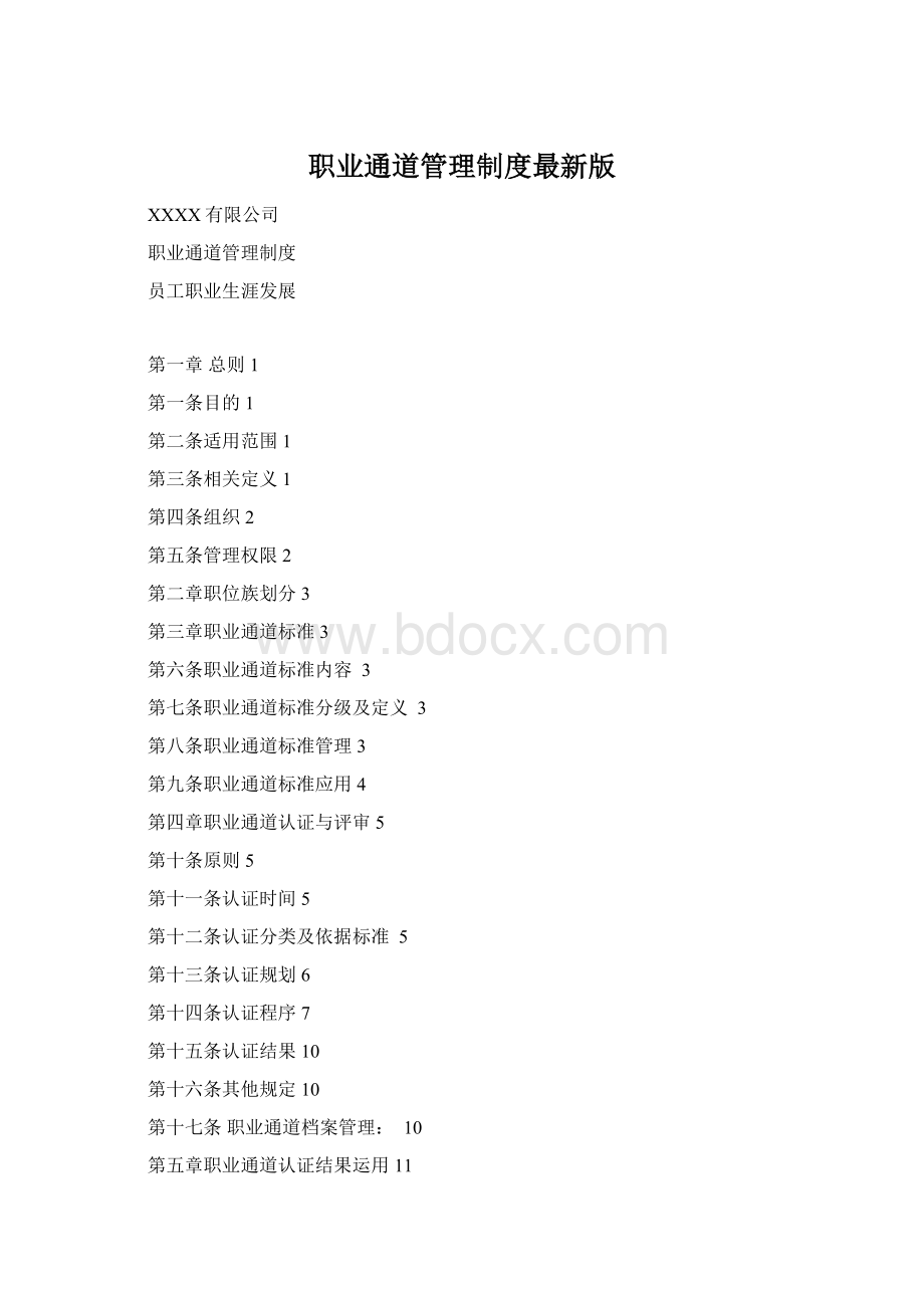 职业通道管理制度最新版Word文档格式.docx_第1页