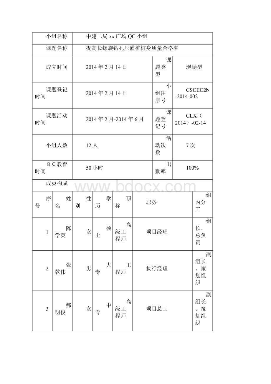 QC成果长螺旋钻孔灌注桩桩身质量控制.docx_第2页