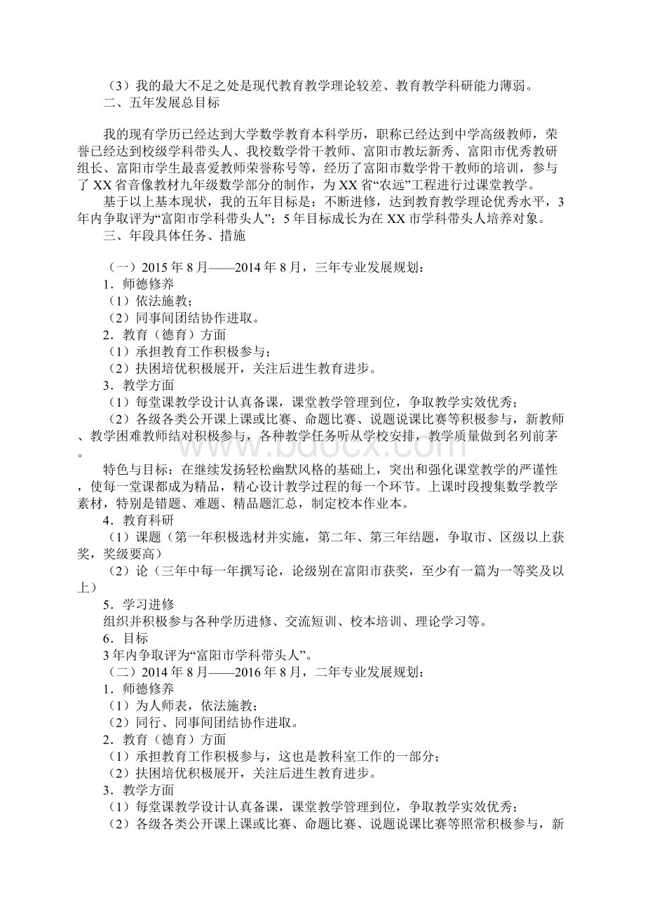 教师个人专业发展五年规划计划规划.docx_第3页