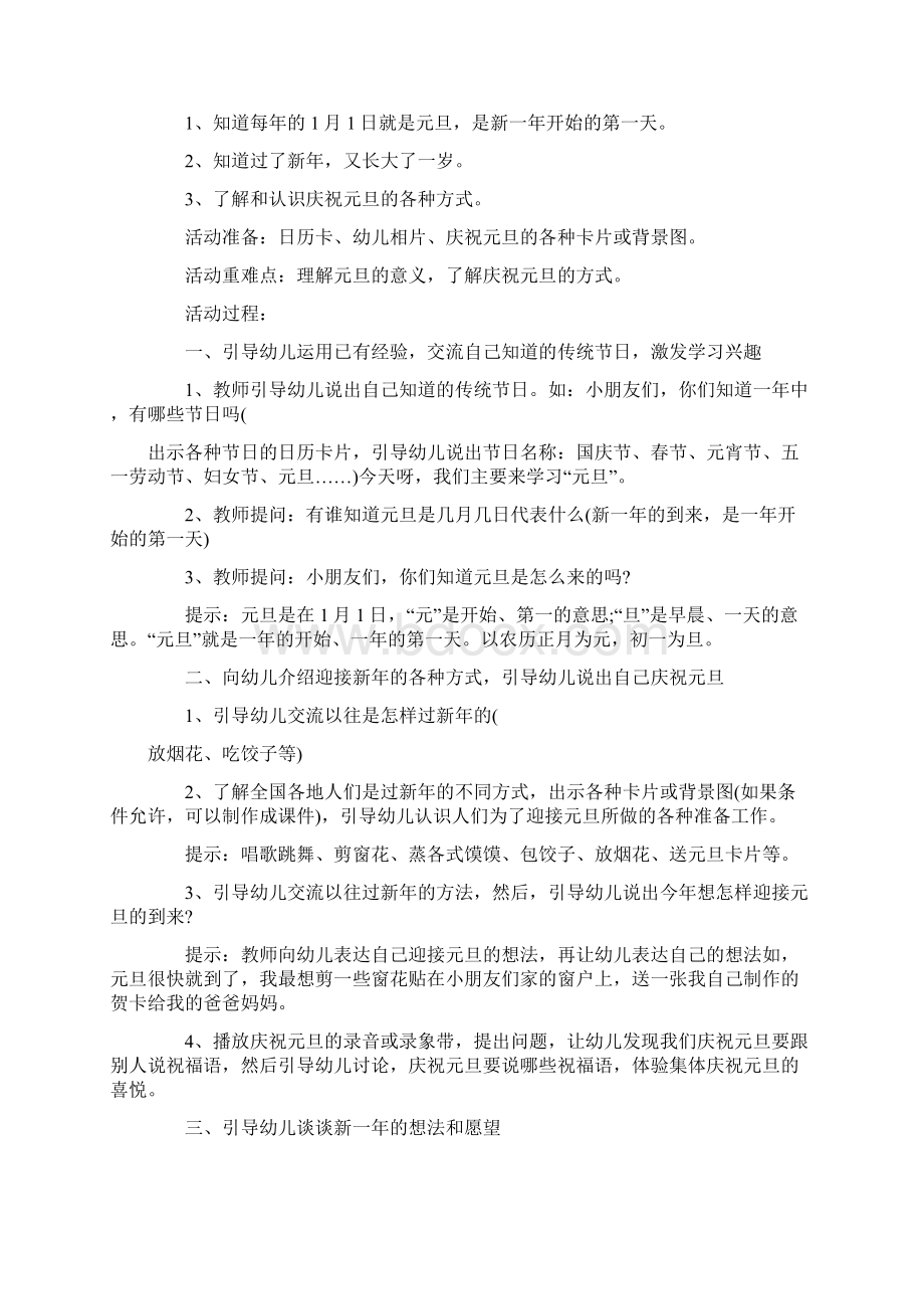 大班元旦主题活动方案Word格式文档下载.docx_第3页