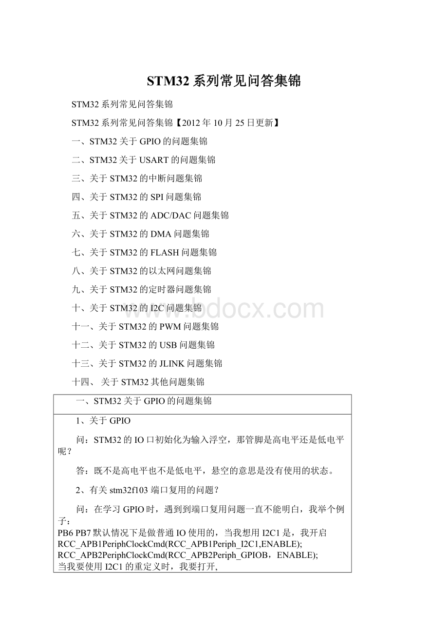 STM32系列常见问答集锦.docx