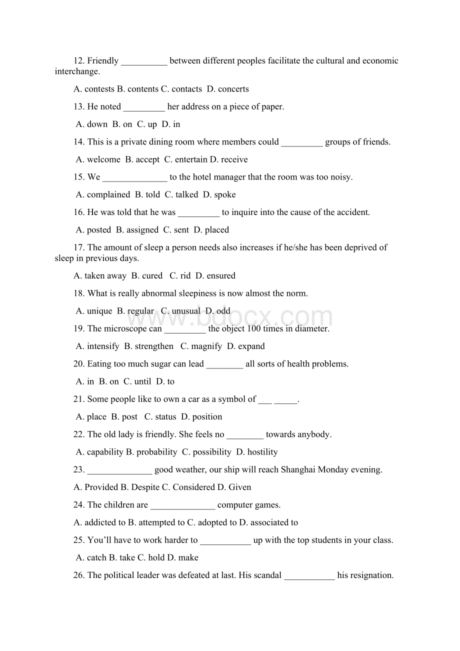 最新山东大学网络教育高起专模拟题答案英语三全3卷.docx_第2页