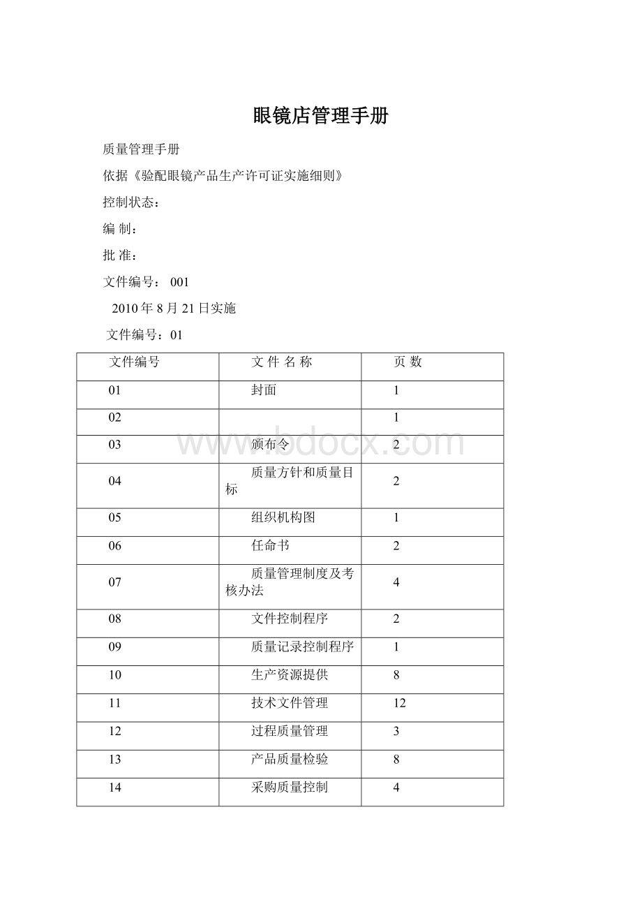 眼镜店管理手册Word格式文档下载.docx_第1页