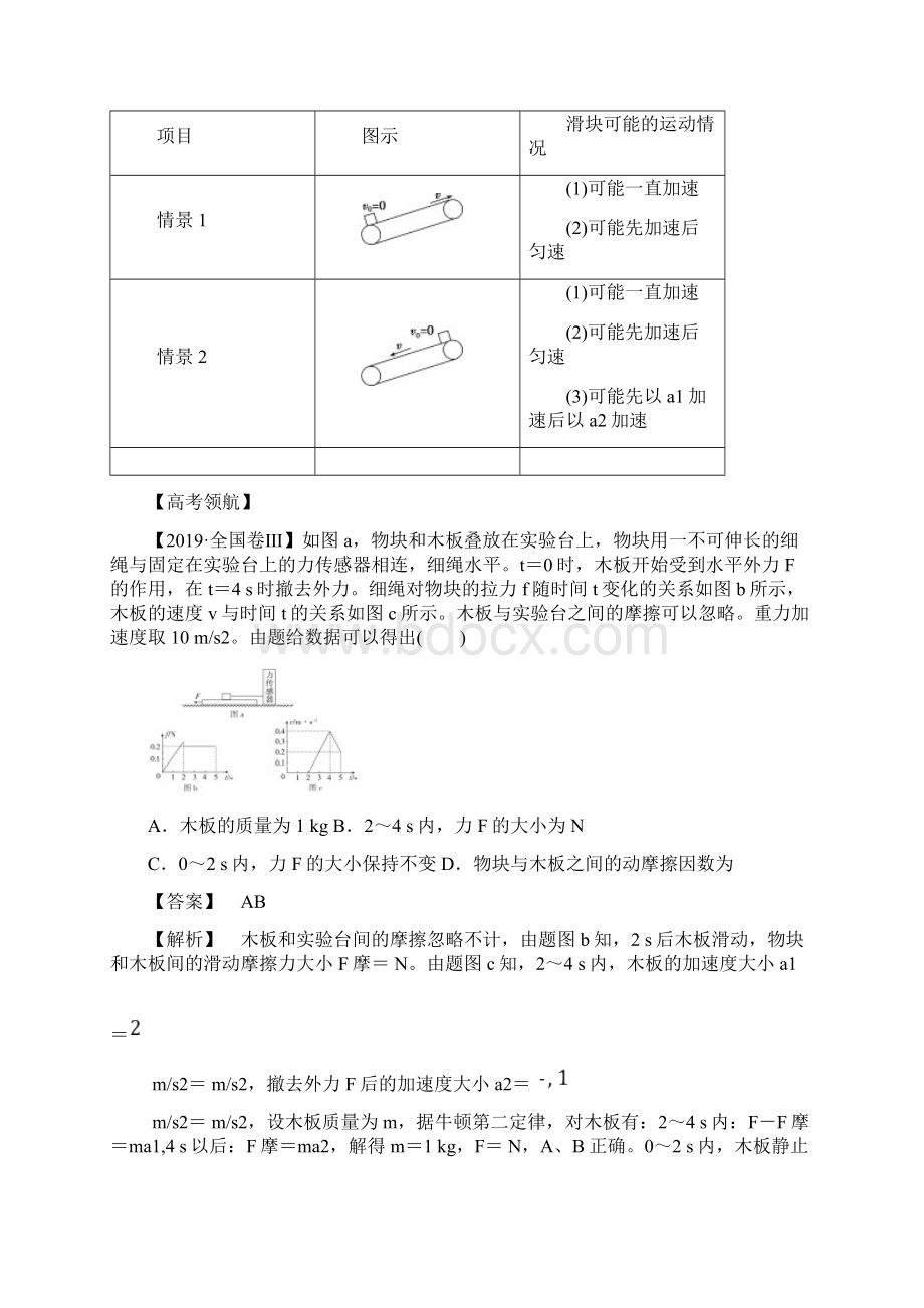 高考物理专题精准突破动力学中的传送带问题Word格式文档下载.docx_第2页