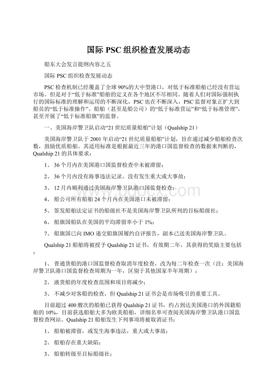 国际PSC组织检查发展动态.docx_第1页