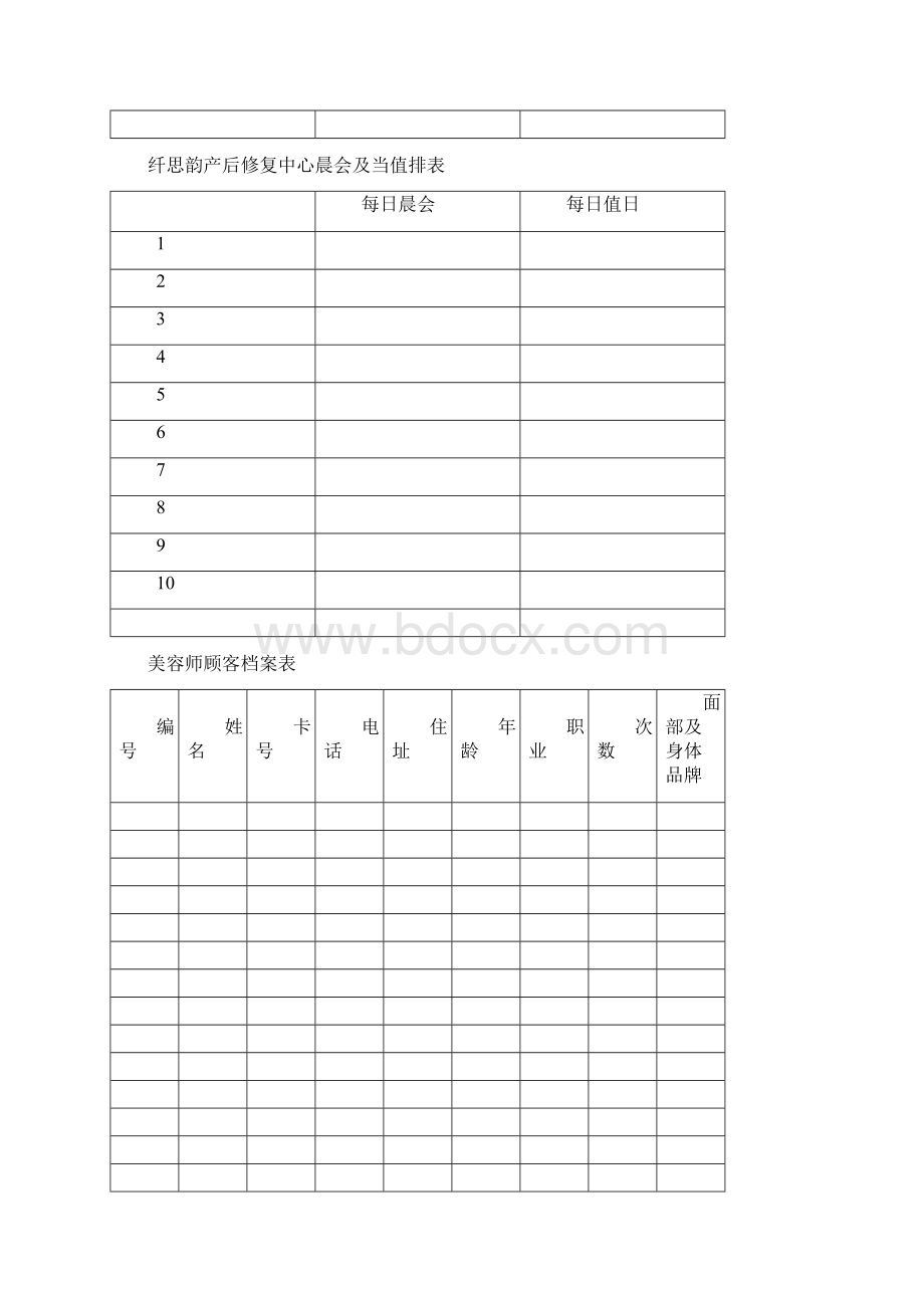 美容院内各种表格模板doc.docx_第2页