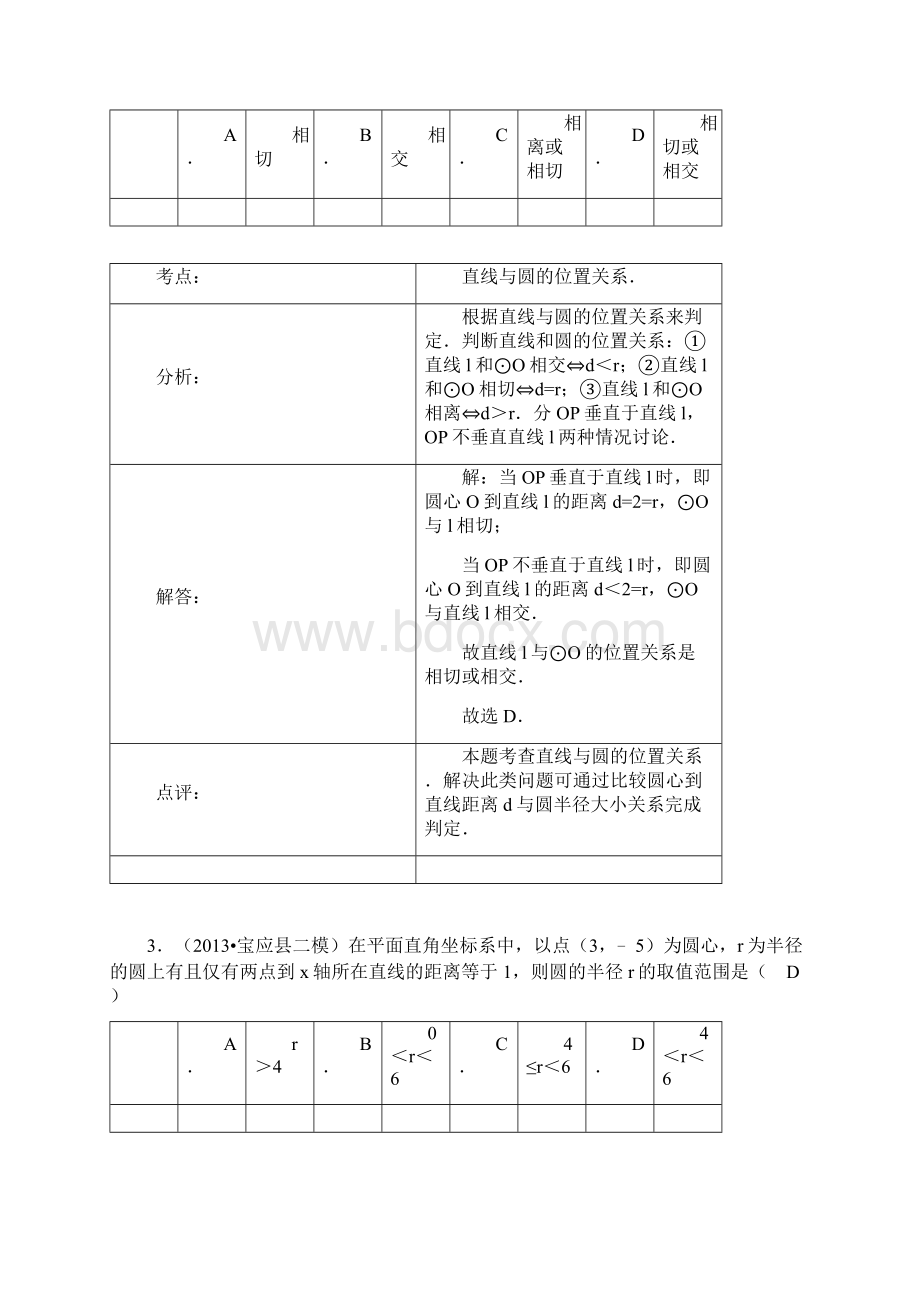 培优训练之《直线与圆的位置关系切线》专题.docx_第2页