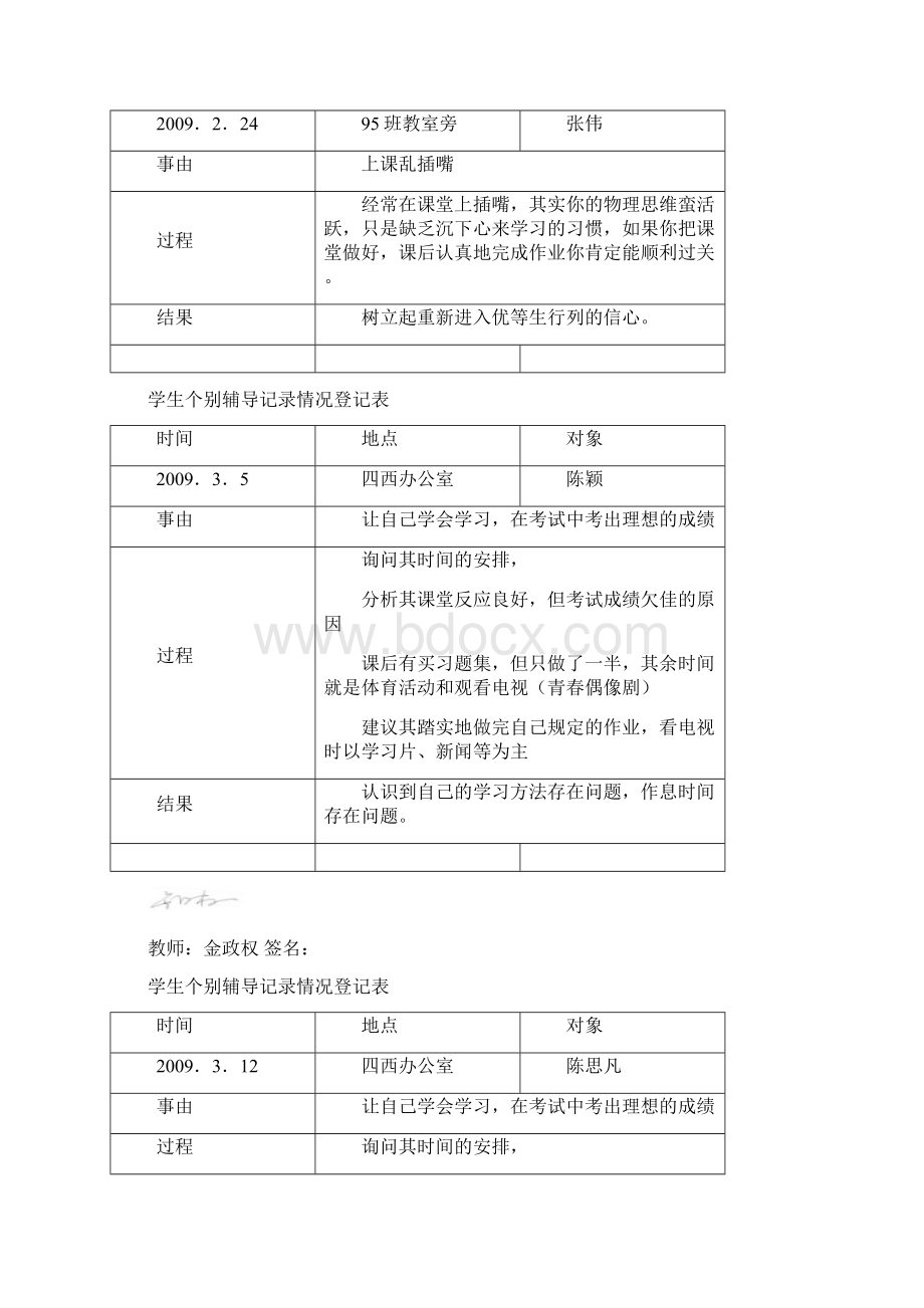 学生个别辅导记录情况登记表.docx_第2页